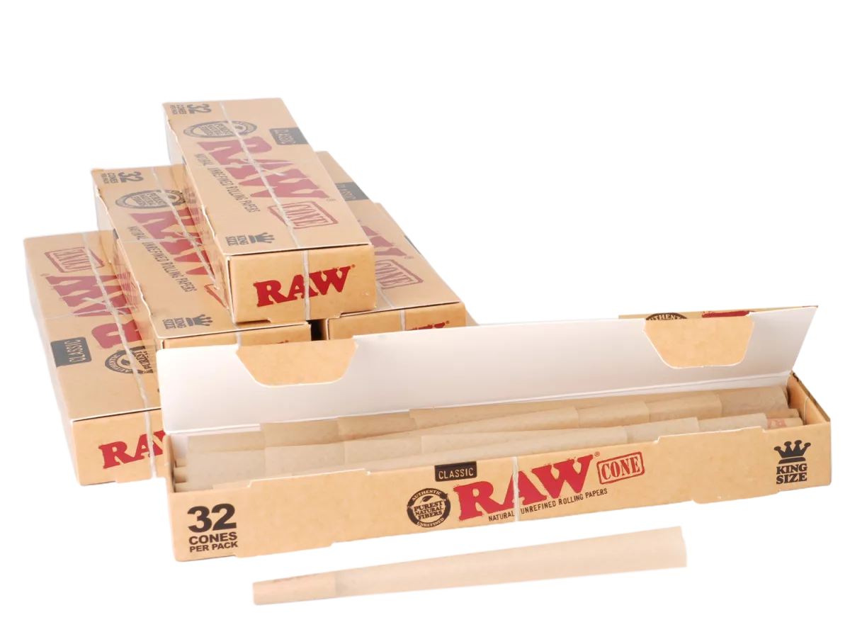 RAW Classic King Size Cones - 32 Cones