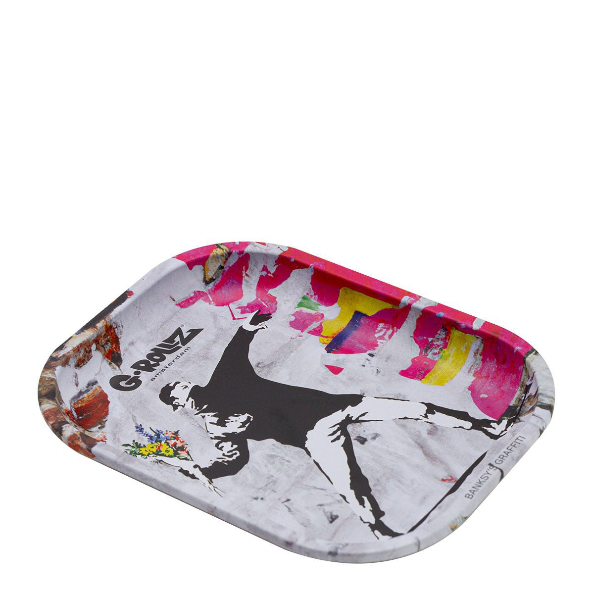 G-Rollz - Small Tray 14x18 cm - Banksy's Grafitti - Flower Thrower