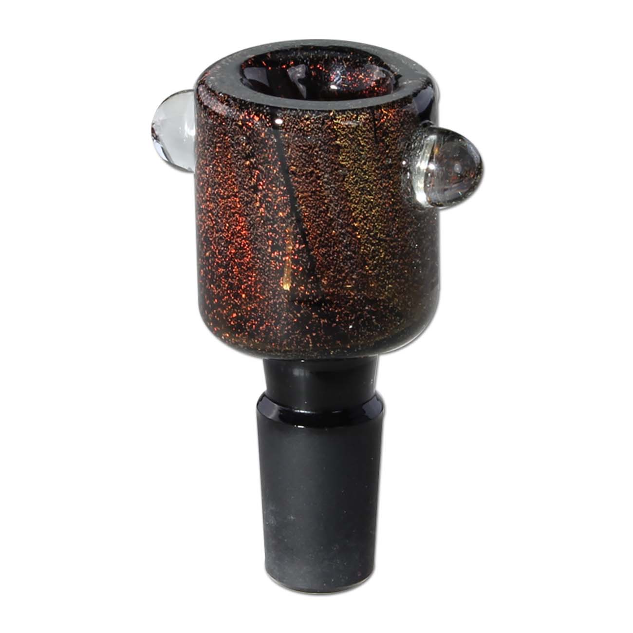 Glaskopf aus Schwarzglas mit Glitzer 14.4 mm