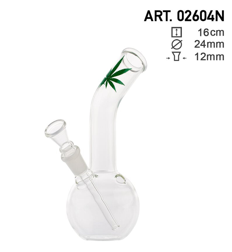 Blatt - Kleines Blatt Bouncer Saxo Glas Bong - H:16cm