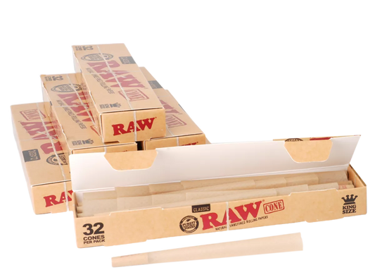 RAW Classic King Size Cones - 32 Cones