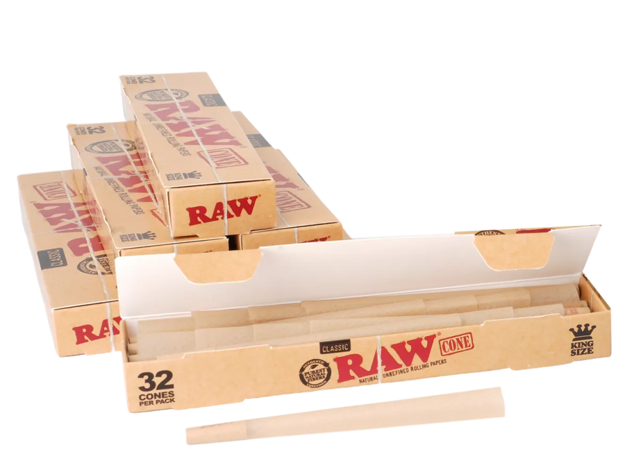 RAW Classic King Size Cones - 32 Cones