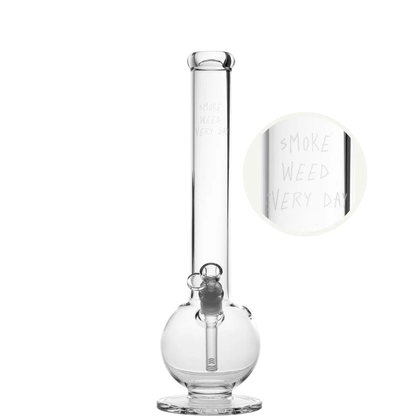 Lucid Glass - 5mm Classic Line Bong Bauch mit Standfuß ,,Smoke weed every day" 42cm