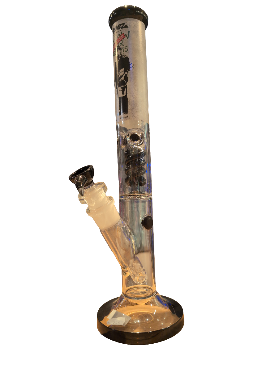 Spiral Perculator Beaker Bong - Banksy`s Grafitti