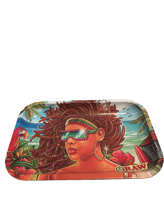 RAW X RJB RASTA METALL ROLLING TRAY MEDIUM