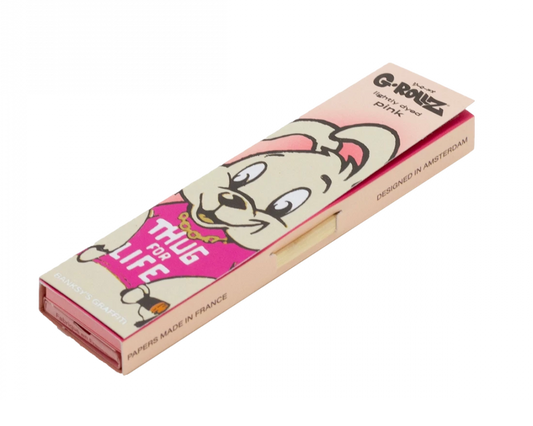 G-ROLLZ - BANKSY'S GRAFFITI 'THUG FOR LIFE' PINK - 50 KS SLIM PAPERS + TIPS