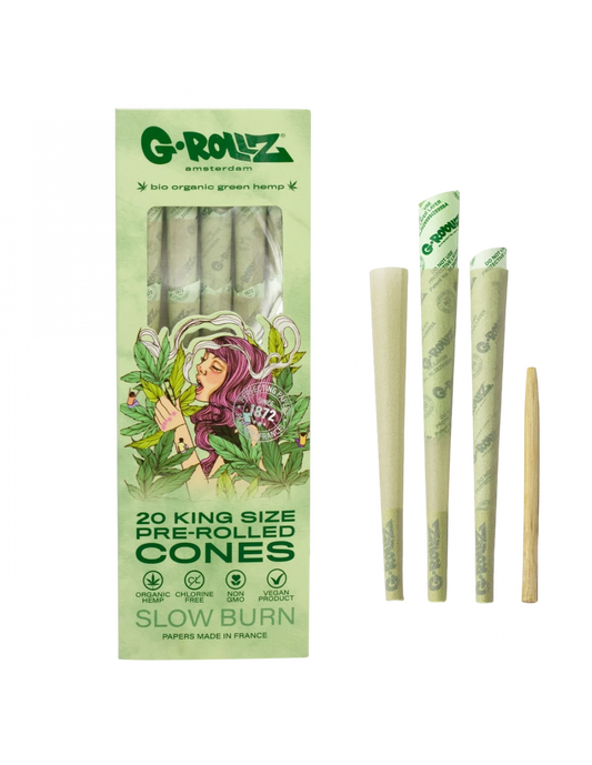 G-ROLLZ - COLLECTOR "COLOSSAL DREAM" - ORGANIC GREEN HEMP - 20 KS CONES