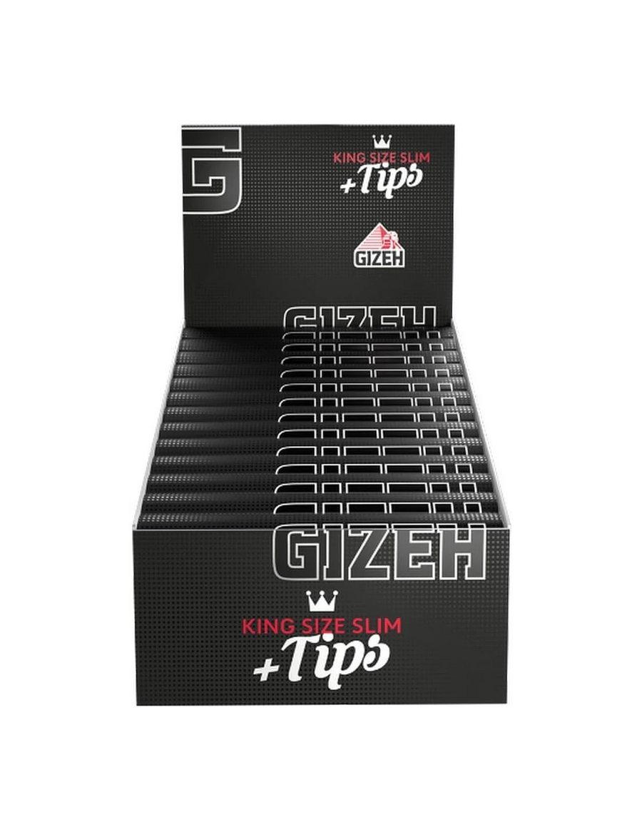 GIZEH KING SIZE SLIM + TIPS - EXTRA FINE 26 X 34 PAPERS