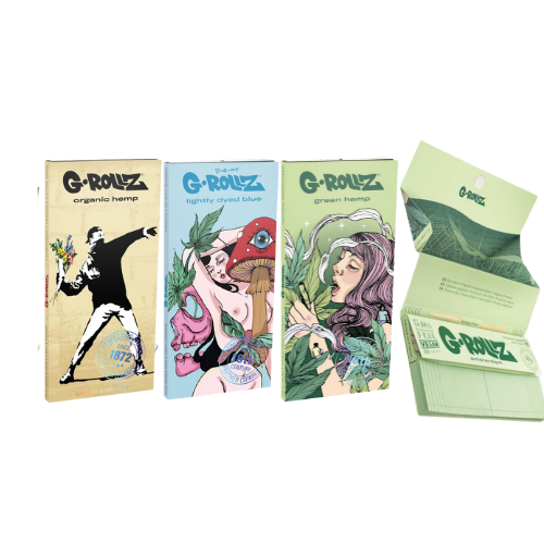 BANKSY'S GRAFFITI - 50 KS SLIM PAPERS + TIPS & TRAY - ORGANIC HEMP EXTRA THIN