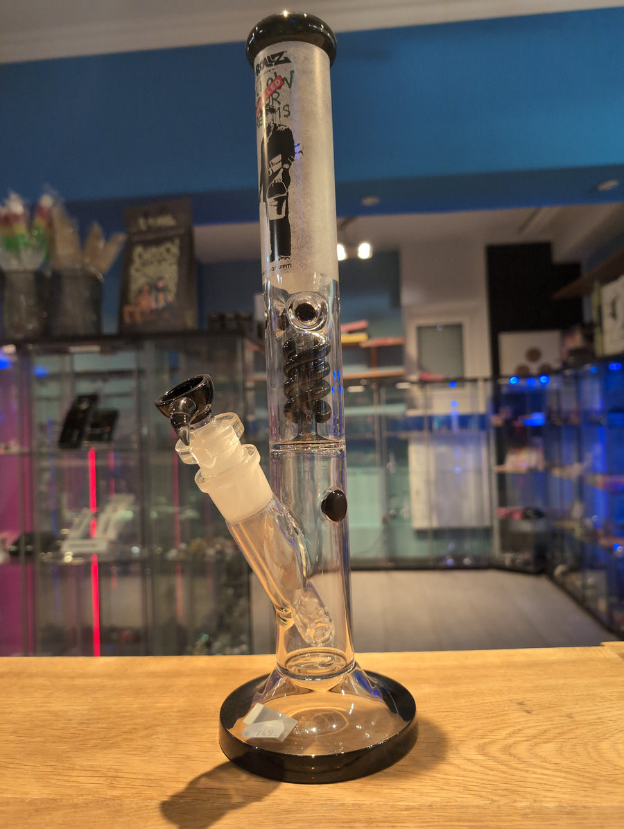 Spiral Perculator Beaker Bong - Banksy`s Grafitti