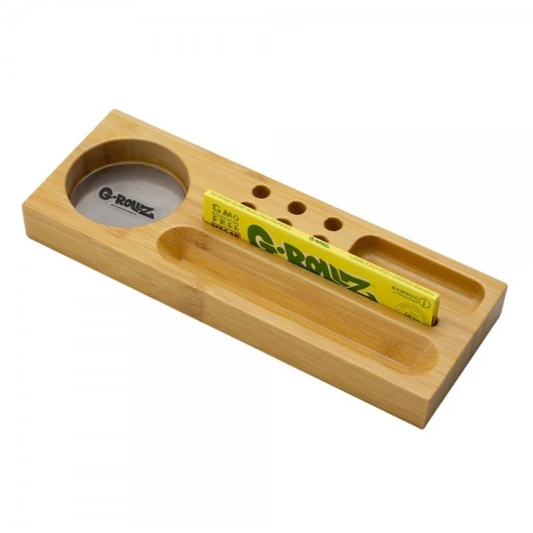 SMALL PORTABLE BAMBOO TRAY - G-ROLLZ - 20CM X7CM