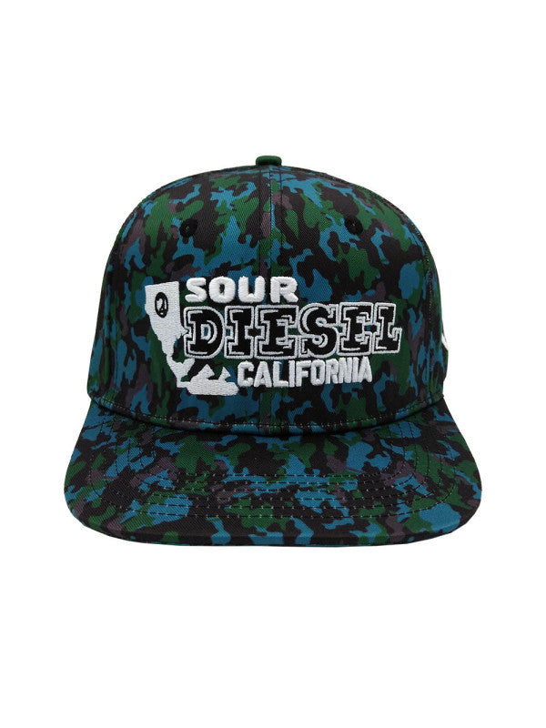 Sour Diesel 420 Camouflage Snapback Green/Black