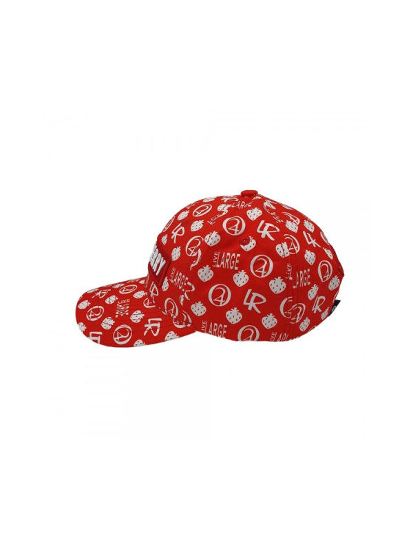 Strawberry Haze Allover Print Red strapback